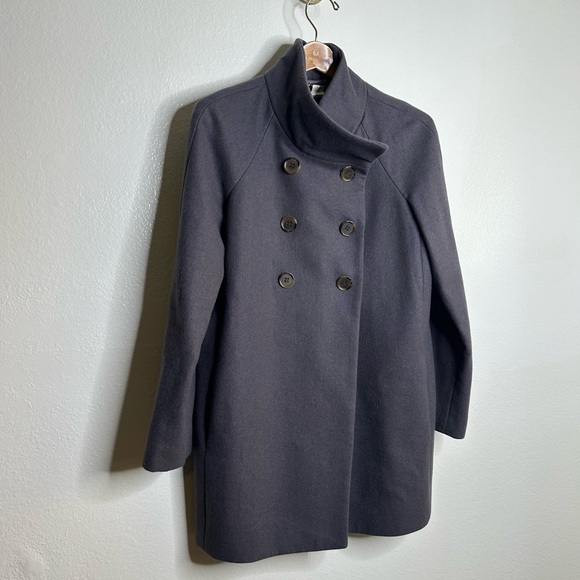 J. Crew Grey Wool Blend Double Breasted Funnel Neck Jacket 4 - Picture 3 of 13